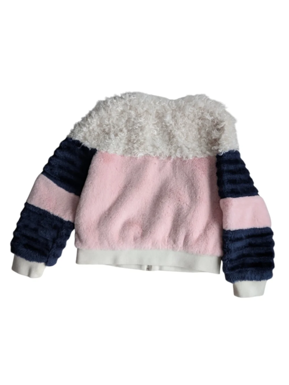 Billieblush Colorblock Faux Fur Pink Kid's Jacket 10T